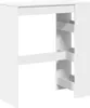A white bar table with shelves on the side, shown from a three-quarter angle against a white background. Produktbild-Vorschau
