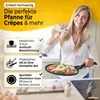 endusor Crepe Pfanne für Induktion mit Antihaftbeschichtung Crêpes, Pfannenkuchen und Pfannkuchen Produktbild-Vorschau