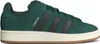A side view of a green Adidas Campus sneaker with black stripes and a white sole. Produktbild-Vorschau