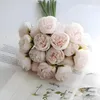 Kunstblumen Blumenstrauß Pfingstrosen Kunstpflanzen rosa Produktbild-Vorschau 4