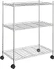 vidaXL Portaoggetti a 3 ripiani con rotelle 60x35x81 cm Anteprima dell’immagine prodotto 9
