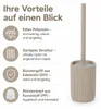 SAMOS WC-Garnitur Taupe Polyresin gerippt Toilettenbürste Produktbild-Vorschau 3