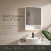 Koupelnová zrcadlová skříňka 50 x 70 cm bílá, skleněné Náhled obrázku produktu 4