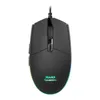 A black gaming mouse with RGB lighting on a white background. Produktbild-Vorschau