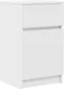 A white bedside table with two drawers. Podgląd zdjęcia produktu