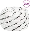 vidaXL Lodné lano pletené biele 18 mmx25 m Polyester Náhľad obrázku produktu 5