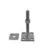 A metal post support and a separate metal plate are shown against a white background. Produktbild-Vorschau