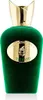 A product shot of a green velvet perfume bottle with a gold cap and label. Produktbild-Vorschau