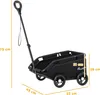 A black pet stroller with dimensions indicated by yellow lines and text. Produktbild-Vorschau