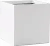 VIVANNO Pflanzkübel Fiberglas BLOCK Würfel, Weiß matt - Produktbild-Vorschau 1