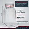 WELLGRO Einmachgläser mit Bügelverschluss eckig 1540ml - Produktbild-Vorschau 2