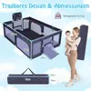 COSTWAY 207x145cm Laufstall Baby, Laufgitter mit Netz, Produktbild-Vorschau 3