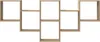 A wooden wall shelf unit with multiple compartments. Produktbild-Vorschau