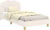 vidaXL Kinderbettgestell mit Kopfteil Creme 90 x 200 cm Produktbild-Vorschau 1
