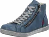 A single blue high-top sneaker with gray laces and a silver zipper is shown against a white background. Anteprima dell’immagine prodotto