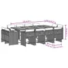 13-tlg. Garten-Essgruppe mit Kissen Schwarz Poly Rattan Produktbild-Vorschau 8