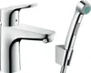 A faucet and a bidet sprayer are shown against a white background. Produktbild-Vorschau