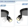 ZMH LED Deckenleuchte Schwarz Rund Deckenstrahler 2 Flammig Produktbild-Vorschau 5