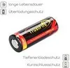 A battery with text overlays describing its features. Produktbild-Vorschau