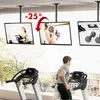 People exercising on treadmills with TVs mounted on the ceiling showing fitness content. Anteprima dell’immagine prodotto