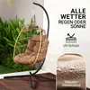 SereneLife Wiszący fotel z ramą – Wiszący fotel rattanowy Podgląd zdjęcia produktu 5