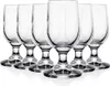 A set of six clear wine glasses with stems, arranged in two rows. Podgląd zdjęcia produktu