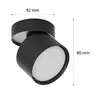 A black adjustable spotlight with dimensions indicated. Náhľad obrázku produktu