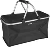 A black foldable picnic basket with silver handles is shown against a white background. Anteprima dell’immagine prodotto