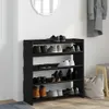 vidaXL Stojan na topánky čierny 80x25x81 cm materiál na Náhľad obrázku produktu 3