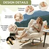 Fauteuil à bascule en velours côtelé (beige) avec dossier Voir les images du produit 3