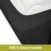 Close-up of a black fitted sheet on a mattress. Produktbild-Vorschau