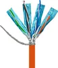The image shows the internal wires of an orange network cable, fanned out and partially stripped to reveal the individual shielded pairs. Produktbild-Vorschau