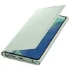 A light green flip case for a smartphone is shown from a diagonal angle, with the cover partially open to reveal the phone screen. Náhled obrázku produktu