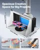 A spray booth with a model car inside, and smaller images of a cake and shoes being airbrushed. Náhľad obrázku produktu