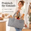 2 Stück Filztaschen Hellgrau Einkaufstasche Kaminholztasche Produktbild-Vorschau 3