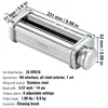 A stainless steel pasta maker with dimensions and specifications displayed. Produktbild-Vorschau