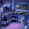 A gaming desk setup with multiple monitors, a computer tower, and RGB lighting. Anteprima dell’immagine prodotto