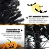 Collage of images showing a black Christmas tree, decorative pumpkins, and marketing text about the product's features. Produktbild-Vorschau