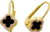 Onyx Kleeblatt Ohrhänger Gold 333 8K Natur Edelsteine Produktbild-Vorschau 1
