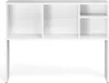 A white shelf unit with multiple compartments. Voir les images du produit