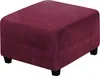 (Červená) Square Stool Cover Stretch Ottoman Cover Plush, Náhled obrázku produktu 2
