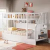 Letto a soppalco 90x200 cm in legno bianco, con spazio Anteprima dell’immagine prodotto 3