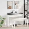 vidaXL Pied de piano Blanc 100 x 32 x 64 cm Bois composite Voir les images du produit 2