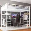 Merax Etagenbett Hochbett 140x200 cm, mit LED, Schreibtisch Produktbild-Vorschau 7