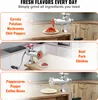 A collage of three images showing a manual meat grinder in use with different ingredients. Produktbild-Vorschau