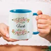 Huuraa Kaffeetasse Fuck englisch Blumen 330ml Blau Keramik Produktbild-Vorschau 3