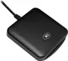 A black smart card reader with a USB cable attached. Produktbild-Vorschau