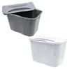 Two plastic bins, one dark gray and one white, are shown against a white background. The dark gray bin is open, showing its interior, while the white bin is closed. Produktbild-Vorschau
