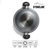 The bottom view of a wok pan with its brand logo and compatibility icons. Produktbild-Vorschau