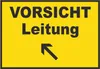 Vorsicht Leitung mit Richtungspfeil links oben Schild A6 Produktbild-Vorschau 1